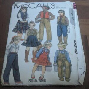 Vtg McCall's pattern 8318 Toddler's Lined Vest, Skirt, Pants & Shirt sz 1 uncut